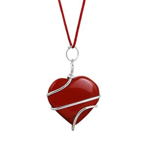Meilleure qualité pierre naturelle jaspe rouge pendentifs filaires en forme de coeur vente incroyable pour l'amour et les cadeaux Soha Agate Gemstone - Product Image 6