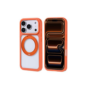 Coque en silicone M-Safe avec béquille, orange, antichoc, pour iPhone 17 Pro et Redmi Max – Housse de téléphone portable élégante et tendance - Product Image 1