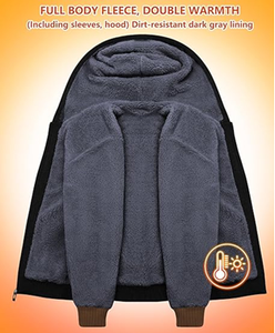 เสื้อฮู้ดผู้ชายบุขนแกะ หนา อุ่นสบาย สำหรับฤดูหนาว ลายพิมพ์ดิจิทัล สไตล์ลำลอง แนวสปอร์ต - Product Image 6