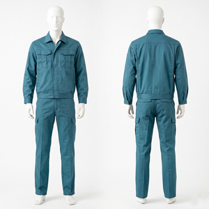 Premium Men Workwear Uniform 245 GSM Poly Cotton Twill White Reflective Chest <b>Back</b> Panel Custom Embroidery Woven Print Logo - Product Image 5