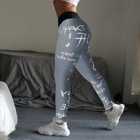 Leggings de yoga taille haute en V 2024 pour filles, effet ventre plat, fessier galbant, impression de logo personnalisée, respirant, séchage rapide, sans couture, grande taille