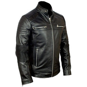 Nouveauté, vestes en cuir noires décontractées et coupe-vent personnalisées pour hommes, vestes de motard et de moto, veste tendance et élégante pour hommes - Product Image 6