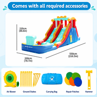 Château gonflable en tissu Oxford 420D 840D avec toboggan aquatique, solution de jeu personnalisée pour enfants, intérieur/extérieur