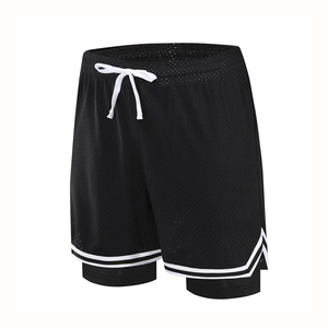 Pantalones cortos de baloncesto de malla para mujer, cintura con cordón, transpirables, de color liso, pantalones cortos deportivos para todas las estaciones, ajuste regular - Product Image 6