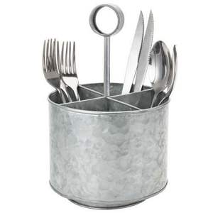 Soporte para cubiertos galvanizado de gran calidad, 3 secciones, cuchara, cuchillo, tenedor, soporte para cubiertos, mesa de diseño antiguo, soporte de almacenamiento para cubiertos - Product Image 2