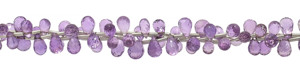 Chaîne de perles en améthyste facettée en forme de goutte, pierres précieuses naturelles violettes pour la fabrication de bijoux - Product Image 4