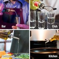 Verseur de vin de luxe Bull Stainlessstill pour vin Champagne Whisky Verseur pour liqueur pour Bar Cuisine avec bouchons anti-poussière en caoutchouc