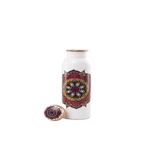 Botella de agua de cobre duradera con beneficios para la salud, mantiene el agua fresca, ecológica y elegante con acabado martillado. - Product Image 6