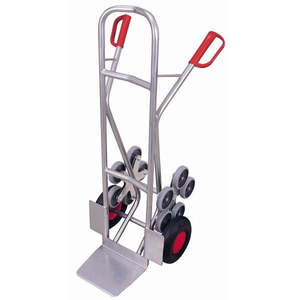 Variofit Aluminum <b>Foldable</b> Stair Climbing <b>Cart</b> Industrial Four-Wheel 200 kg Load Capacity Five Arms 2 Star Wheels Dimensions - Product Image 1