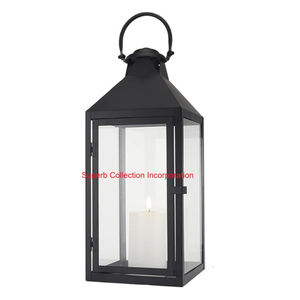 Portavelas de farol de jaula de Metal dorado elegante con diseño hueco intrincado, mesa decorativa y soporte colgante para el hogar - Product Image 4