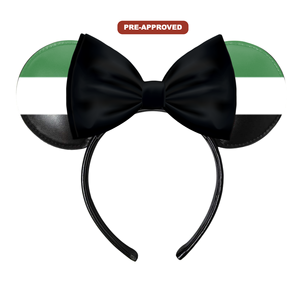 Custom Factory Order Headband-Made-to-Order Concept <b>Mouse</b> Ears Pre-Approval Design with Flag of United Arab Emirates - Product Image 1