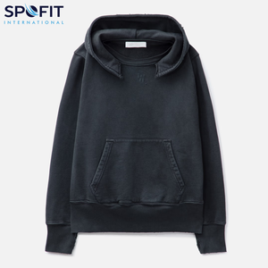 Style Vintage léger Logo personnalisé en détresse lavage à l'acide sweats à capuche surdimensionné Streetwear pull à capuche sweat pour hommes - Product Image 1