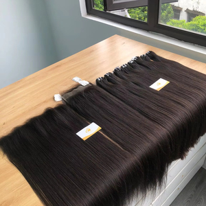 ผมมนุษย์ Minh khang ในเวียดนามเสนอราคาที่ดีที่สุด100% กระดูกตรงสกินฟท์ช่อผมสีดำธรรมชาติ - Product Image 1