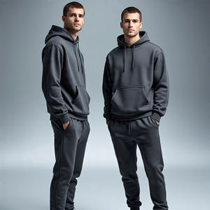 Chándal con hombros caídos de gran tamaño, ropa deportiva para hombre, conjuntos de sudadera y pantalones de chándal para hombre, chándal para ejercicio físico - Product Image 1