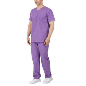 Uniforme de Spa pour hommes, Style professionnel, hôpital médical, dentaire, Logo personnalisé, ensemble de gommes d'infirmière, Logo imprimé, violet - Product Image 6