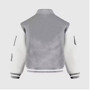 แจ็กเก็ตเบสบอลผ้าคอตตอน & หนัง100% สำหรับผู้ชายแจ็กเก็ตลำลองสำหรับฤดูหนาวออกแบบโลโก้ได้ตามต้องการ - Product Image 3