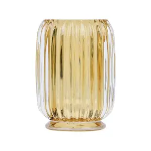 Florero de vidrio soplado creativo y moderno, para el hogar Decoración de mesa, florero de cristal de Color de flor transparente pequeño - Product Image 3