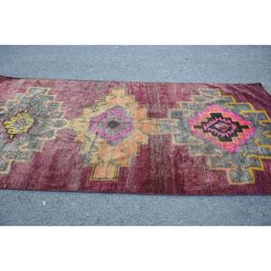 Tapis Vintage en Laine Patchwork Rouge et Gris, Tissage Plat Turc de 4.2X9 pieds, Tapis de Salon avec Support en Latex pour Décorations - Product Image 3