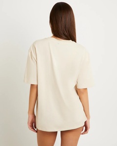 Camiseta Holgada Ecológica de Verano para Mujer, con Mangas Cortas, Cuello Redondo Acanalado, Estampado Gráfico en la Parte Delantera - Product Image 3