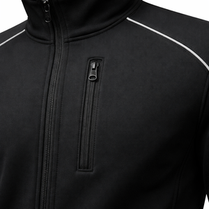 Veste softshell coupe-vent et résistante à l'eau pour le travail en extérieur avec fermeture éclair intégrale, bandes réfléchissantes et poche poitrine zippée - Product Image 4