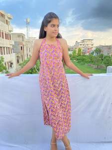 เดรสผ้าฝ้ายมีเชือกคล้องคอสำหรับผู้หญิงชุดเดรสผ้าฝ้าย100% ชุดเดรสปาร์ตี้ลำลองขายดีที่สุด - Product Image 2