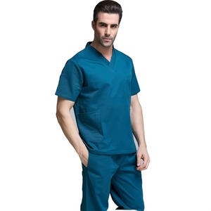 Uniformes de hospital de buena calidad de algodón y poliéster, juegos de fregado médico para hombres, uniforme de trabajo de manga corta para clínica Dental - Product Image 3
