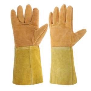 Venta al por mayor de calidad superior de cuero de vaca de cuero dividido guantes de soldadura de encargo XL Industrial Argon trabajo guantes de seguridad de calor antivibración - Product Image 1