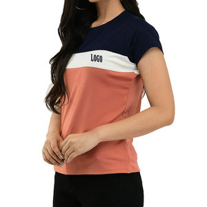Camisetas personalizadas con logo impreso, camisetas casuales de verano para mujer al por mayor, 100% algodón, camiseta de poliéster con logo. - Product Image 3
