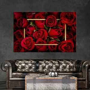 Impression sur toile de rose rouge |   Décoration florale de luxe, toile emballée - Product Image 1