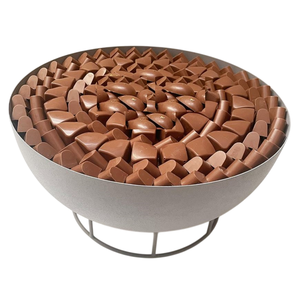 Bol de service pour desserts en chocolat de luxe moderne au design admirable, fil métallique doré, fait à la main, passe au lave-vaisselle, pour les fêtes - Product Image 4