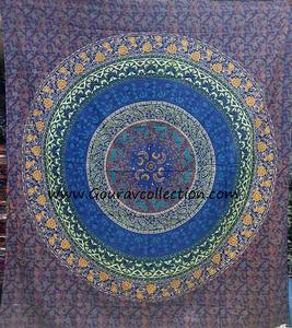 Tapisseries murales imprimées BARMERI 6 COULEURS et drap de lit double en tissu de coton pour la décoration de la maison GC-TPDB-104. - Product Image 2