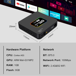 أوم ماكس اندرويد 9 تي في بوكس S905L3 1 جيجابايت 8 جيجابايت رباعي النواة 4K UHD جهاز بث ذكي مجموعة توب بوكس مزدوج واي فاي BT5.0 جهاز تحكم عن بعد - Product Image 5