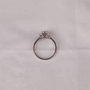 Anillo de compromiso de oro macizo de 14 quilates de lujo con corte redondo, Diamante cultivado en laboratorio, hermoso AJUSTE DE Halo para mujer, Estilo clásico - Product Image 6