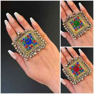 Anillos Afganos Vintage Hechos a Mano de Acero Inoxidable de Alta Calidad, Joyería Personalizada para Mujer, Bodas y Venta al por Mayor - Product Image 4