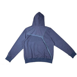 OEM Haute Qualité Dernière Conception Hommes Patchwork Gaufré Personnalisé Déchiré Lavé Sweat à Capuche Uni pour Hommes - Product Image 6