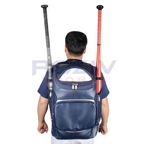 Sac à dos de baseball décontracté personnalisé avec fermeture éclair, compartiment à chaussures, sac à roulettes de sport, sac à raquettes en polyester unisexe de haute qualité - Product Image 3