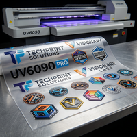 Imprimante à plat UV6090 et machine de transfert UV DTF avec 3 têtes Epson I3200-U1 pour logos de vêtements, étiquettes, films TPU et autocollants