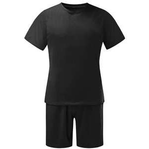 Nueva Llegada Hombre Ropa Deportiva Gimnasio Casual Camisa Sólida Hombres Pantalones Cortos 2 Piezas Traje Venta al por mayor logo Bordado Hombres Camiseta Conjunto - Product Image 4