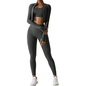 Ropa Deportiva de Cintura Alta de Secado Rápido Personalizada 2025, Ropa Deportiva para Gimnasio, Fitness, Yoga, Ropa Deportiva Activa sin Costuras para Mujer - Product Image 4