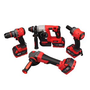 OEM 4-in1 21V không dây điện tác động khoan Combo công cụ thiết lập 24mm búa khoan góc máy xay 125 không chổi than cờ lê trong trường hợp khó khăn - Product Image 2