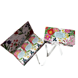 Tùy Chỉnh Rỗng Hộp Xà Phòng Với Kim Loại Vàng Lá Biểu Tượng Bao Bì Các Tông Xà Phòng Bộ Ba Món Quà Thiết Lập Với Satin <span class=keywords><strong>Ribbon</strong></span> Bow - Product Image 4