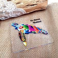 Dessous de verre en acrylique pour boissons absorbant tortue de mer réaliste artistique coloré dessin porte-gobelet pendaison de crémaillère cadeau décor de cuisine - Product Image 4