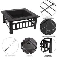 Bol de foyer extérieur en Bronze Portable avec écran d'étincelle de table de Poker pour l'extérieur du feu de joie au bois Patio BBQ Camping