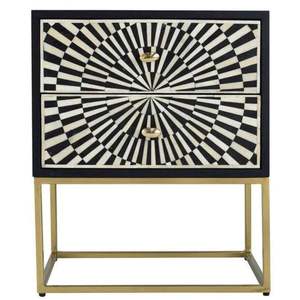 Meuble de salon de qualité console avec 3 tiroirs et incrustation d'os véritable au design moderne - Product Image 5