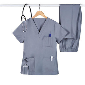 Scrubs spandex extensibles à 4 voies pour femmes et hommes, ensembles médicaux uniformes d'hôpital à col en V, vente en gros en stock - Product Image 4