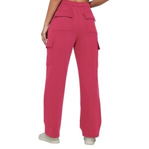 Compre pantalones de chándal acampanados de pierna recta personalizados de alta calidad para mujer Pantalones con bolsillos laterales a rayas de gran tamaño para mujer 2026 - Product Image 3