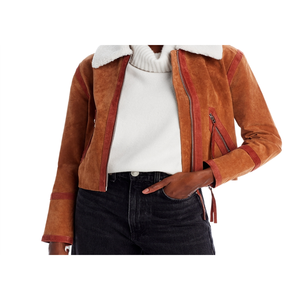 Blanknyc Brown <b>Suede</b> Leather <b>Jacket</b> with Faux Fur Collar - Product Image 5