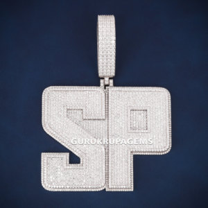 Venta caliente Hip Hop colgante lujoso personalizado 925 plata esterlina corte redondo Moissanite diamante joyería - Product Image 1