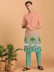 ¡Oferta especial en pijama Kurta de festival étnico indio hecho a medida e impreso para hombres para bodas y fiestas! - Product Image 2