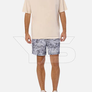 กางเกงสตรีทขาสั้นโพลีเอสเตอร์ป้องกันการยับย่นมีเชือกรูดปิดขนาดพิเศษยาวถึงเข่าพิมพ์ซับลิเมต - Product Image 2